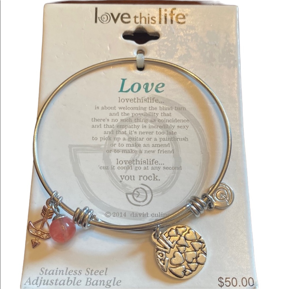 Stainless Steel Adjustable Bangle Bracelet